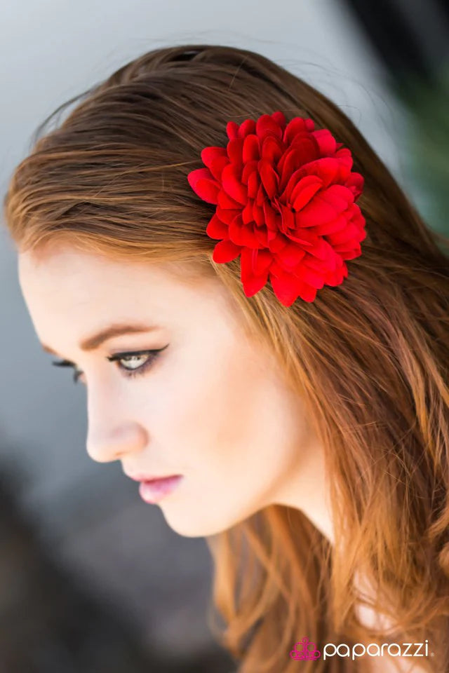 Paparazzi Hair Accessories ~ Desert Lotus - Red