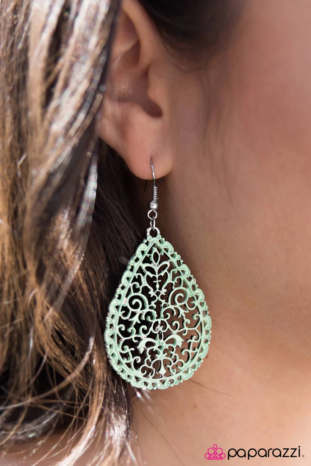 Paparazzi Earring ~ Spring Rain  - Green