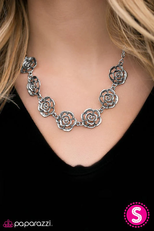 Paparazzi Necklace ~ Until The Last Petal Falls - Silver