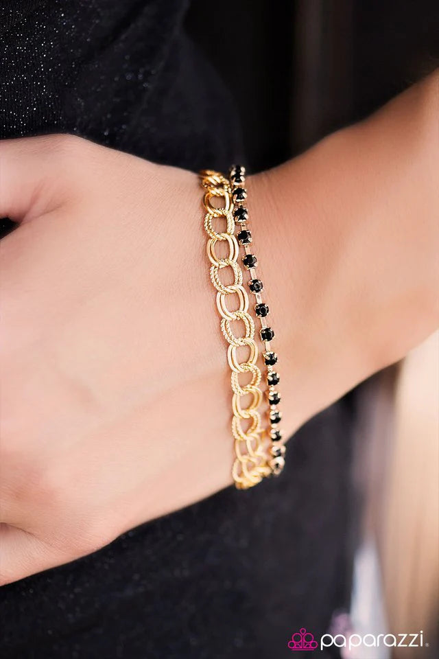 Pulsera Paparazzi ~ Double Time - Oro