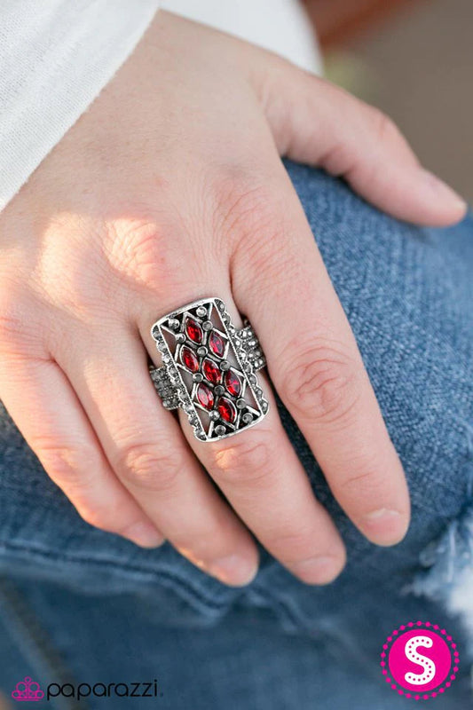 Paparazzi Ring ~ Let Me Adjust My Crown - Red
