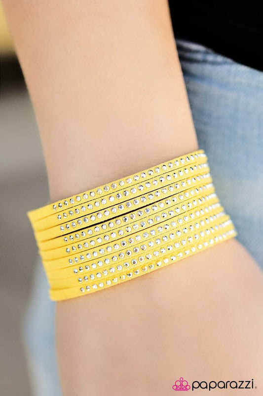 Paparazzi Bracelet ~ Rebel Romance - Yellow