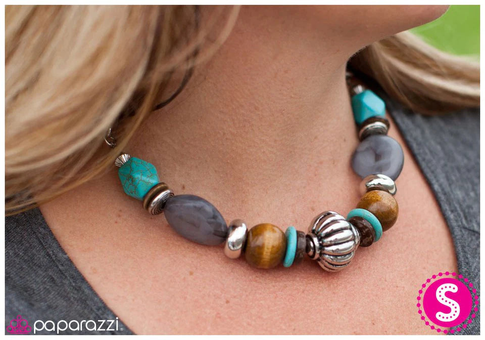 Paparazzi Necklace ~ Just Around the River Bend - Blue