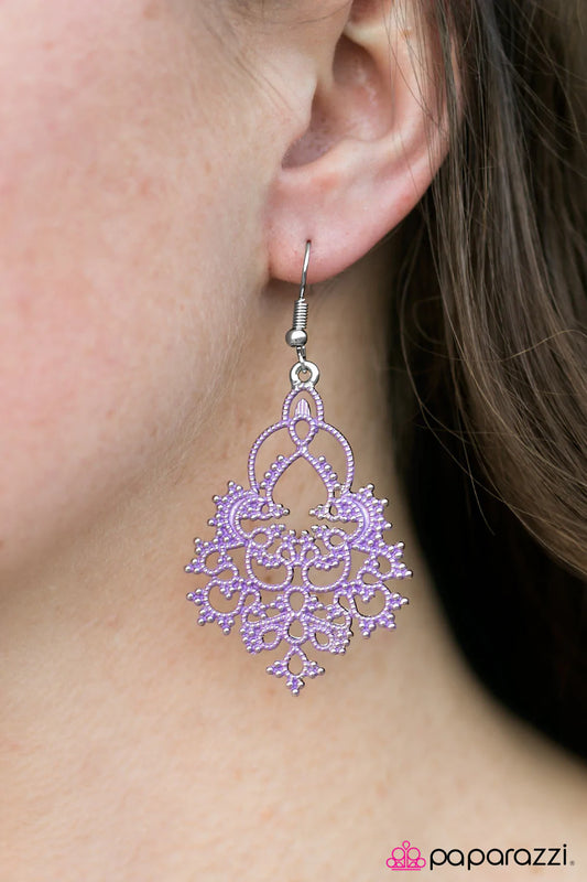 Paparazzi Earring ~ Hyacinth Haven - Purple