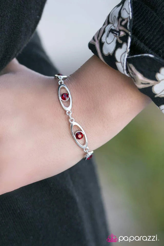 Paparazzi Bracelet ~ Starry Eyed - Red