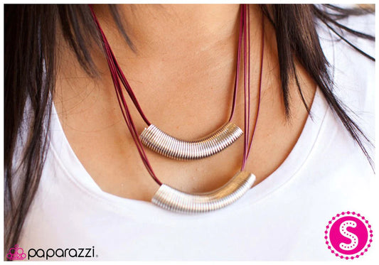 Paparazzi Necklace ~ Coiled Up - Red