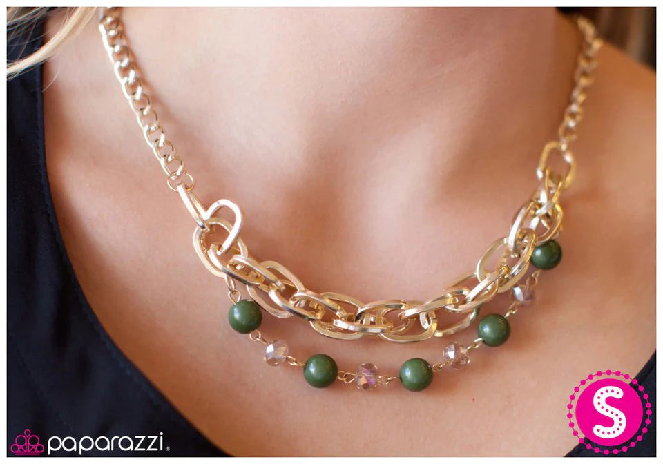 Paparazzi Necklace ~ Luck Be a Lady - Green