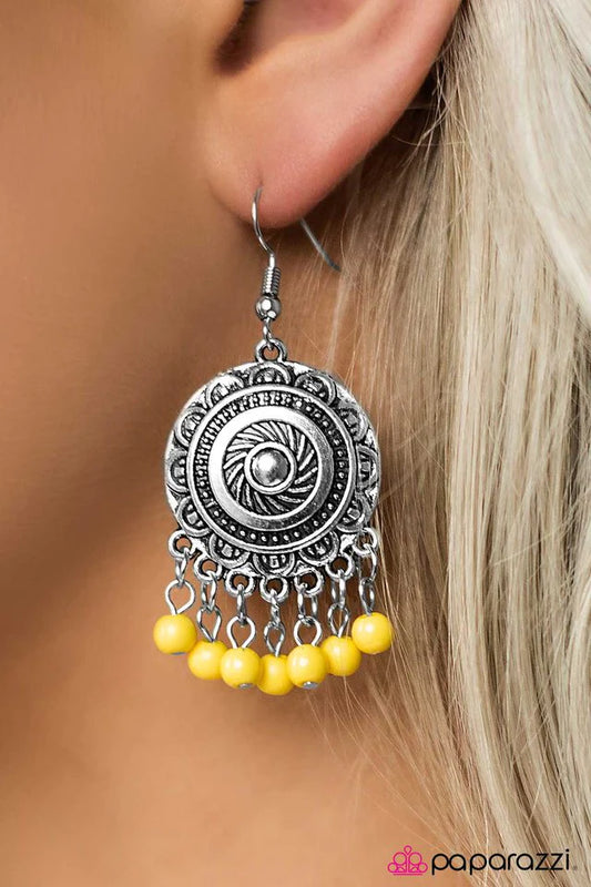 Paparazzi Earring ~ SOL What? - Yellow