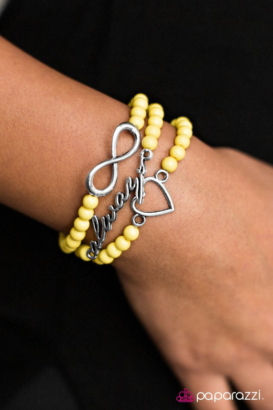 Paparazzi Bracelet ~ Forever In Fashion - Yellow