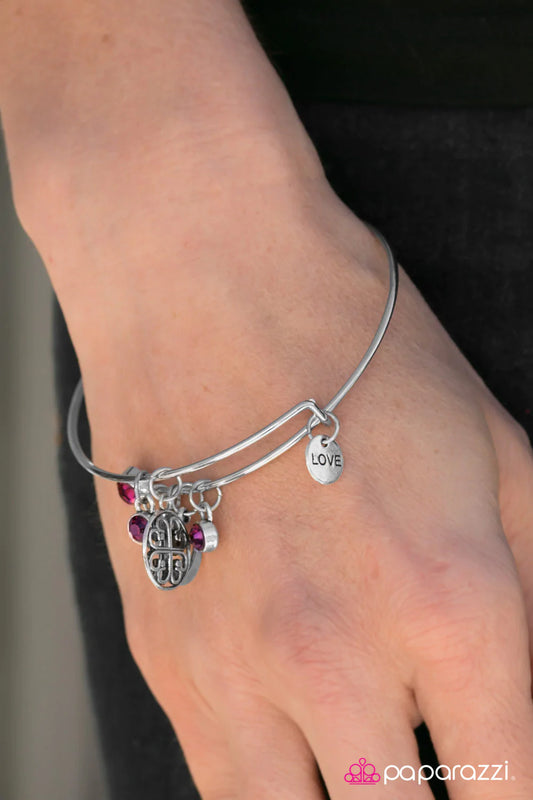 Paparazzi Bracelet ~ Love To Bits - Purple