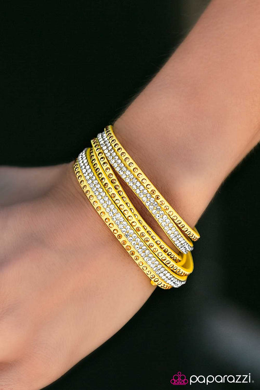 Paparazzi Bracelet ~ Stop, Drop, and Sparkle - Yellow