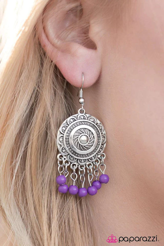 Paparazzi Earring ~ SOL What? - Purple