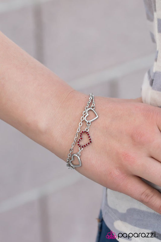 Paparazzi Bracelet ~ Love Is Everywhere - Red