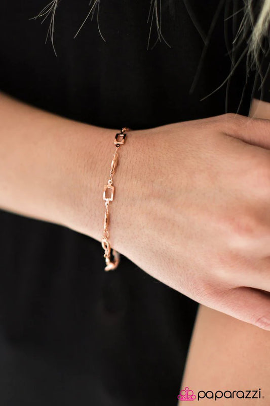 Paparazzi Bracelet ~ Ill Be SQUARE - Copper