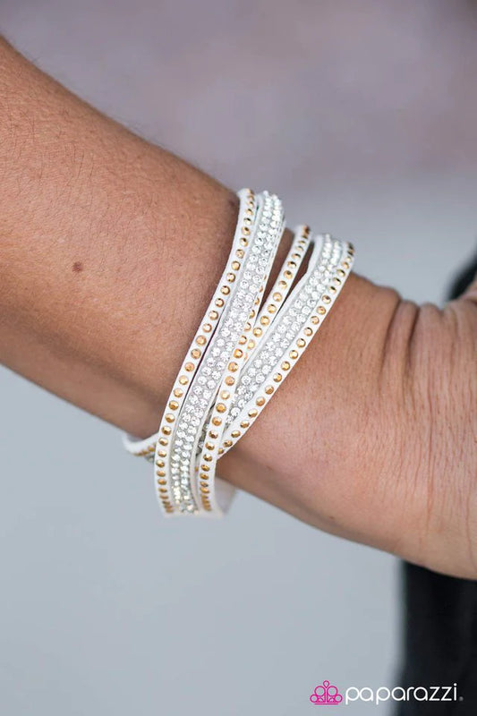 Paparazzi Bracelet ~ Stop, Drop, and Sparkle - White