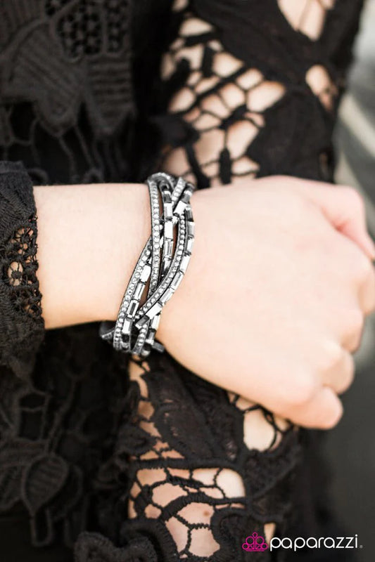 Paparazzi Bracelet ~ Too Cool For School - Silver