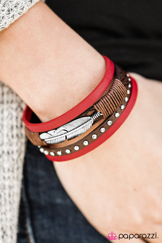 Paparazzi Bracelet ~ A Leading FLIGHT  - Red