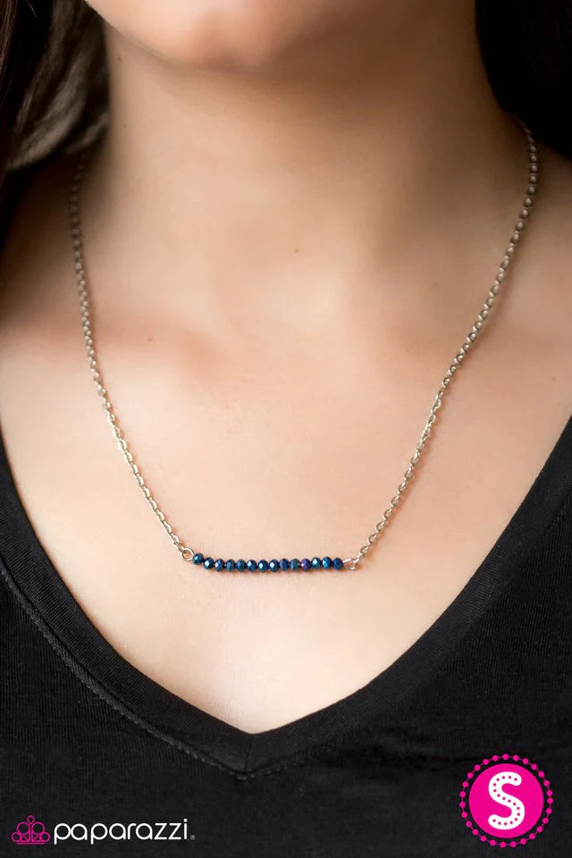 Paparazzi Necklace ~ Less Talk, More Sparkle - Blue