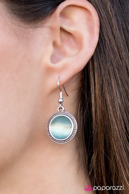 Paparazzi Earring ~ See You MOON - Blue