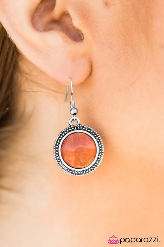 Paparazzi Earring ~ See You MOON - Orange