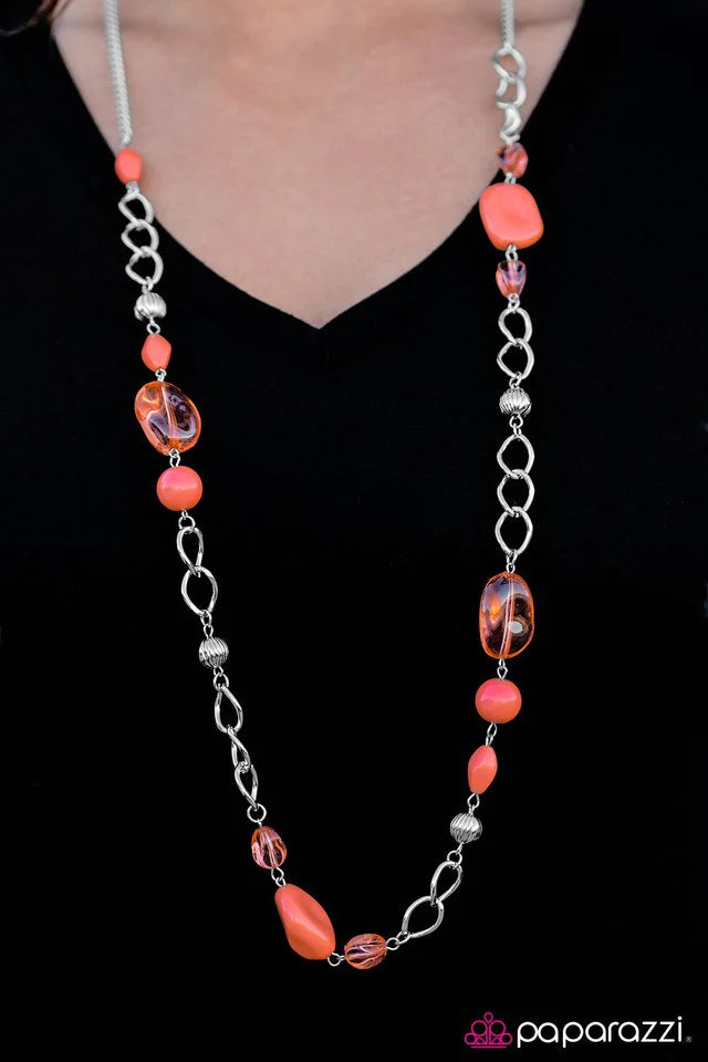 Collar Paparazzi ~ GLASS-ical Music - Naranja