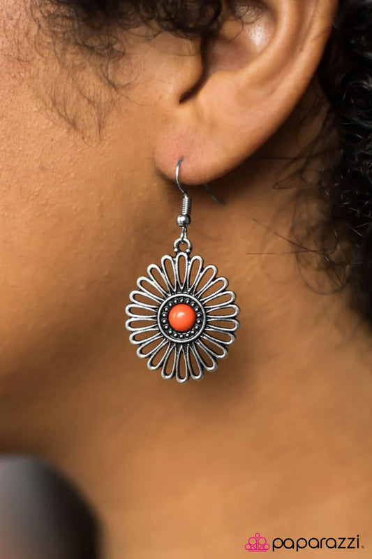 Paparazzi Earring ~ Forever and A Daisy - Orange
