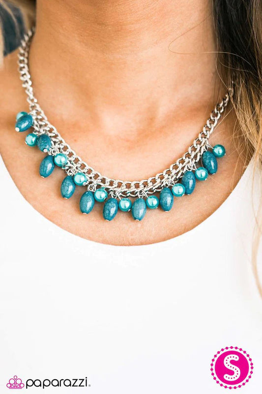 Paparazzi Necklace ~ Cant BEAD Tamed - Blue