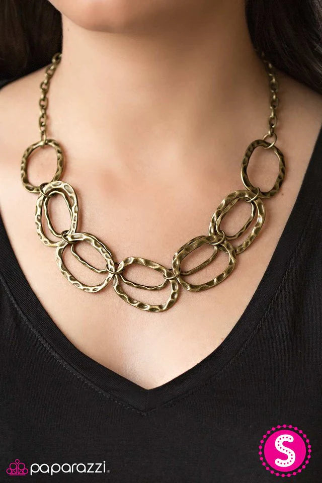 Paparazzi Necklace ~ Cave Of Wonders - Brass