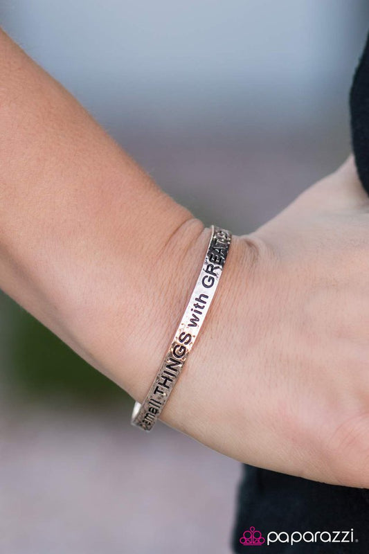 Paparazzi Bracelet ~ With Great Love - Rose Gold