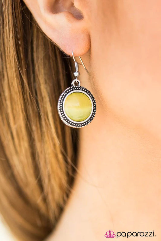 Paparazzi Earring ~ See You MOON - Yellow