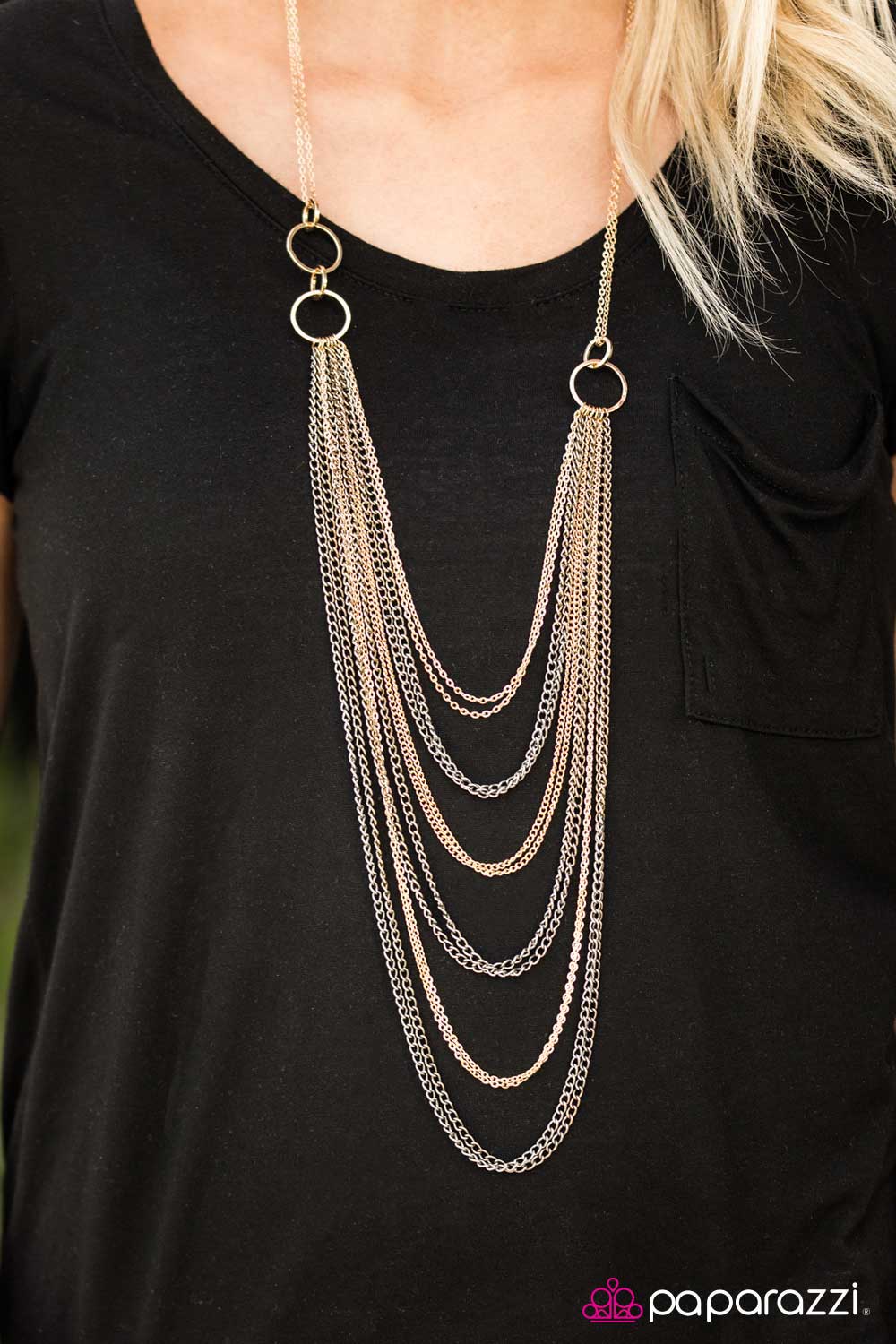 Paparazzi Necklace ~ A For Asymmetrical - Gold