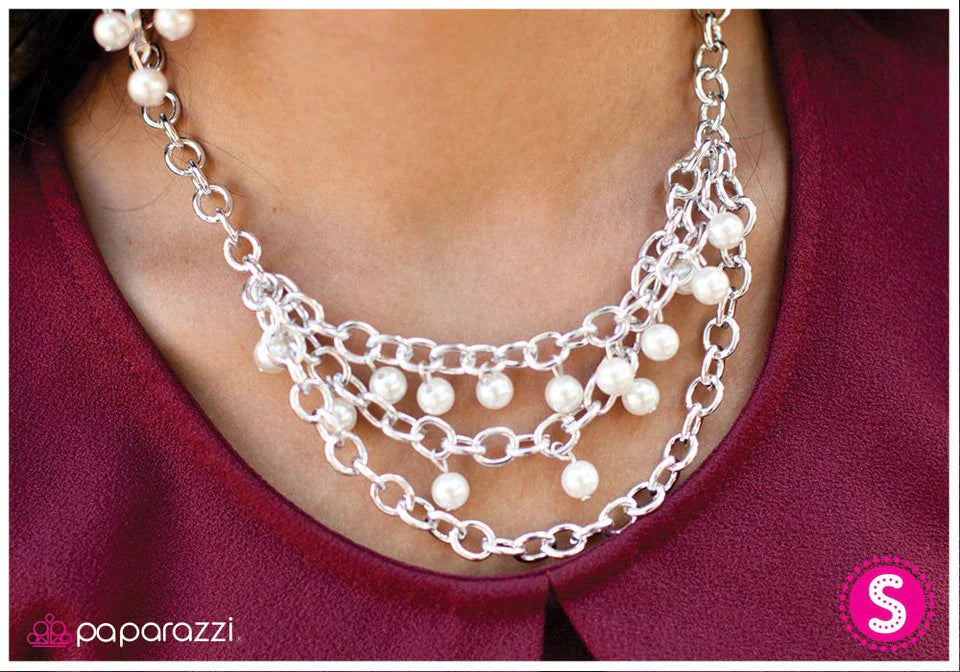 Paparazzi Necklace ~ Draped in Radiance - White