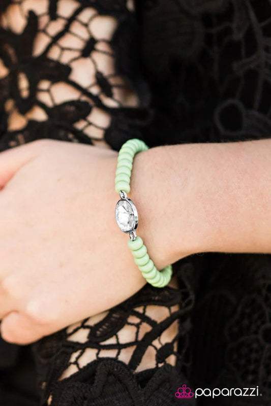 Paparazzi Bracelet ~ Easy On The Shimmer - Green