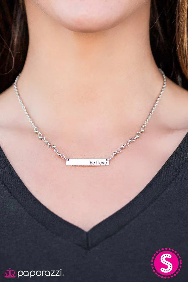 Paparazzi Necklace ~ Just Believe - Silver