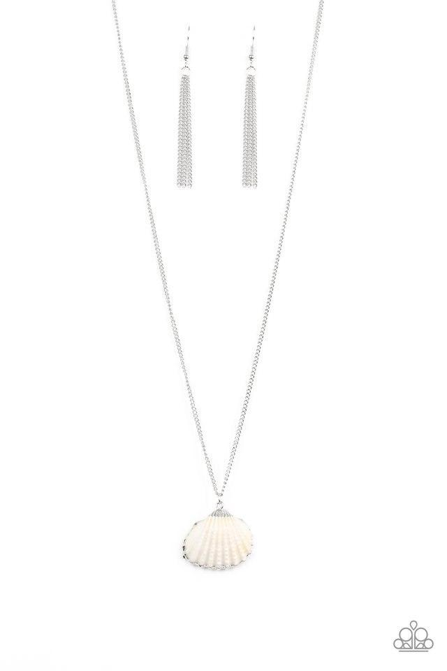 Paparazzi Necklace ~ Show and SHELL - Silver