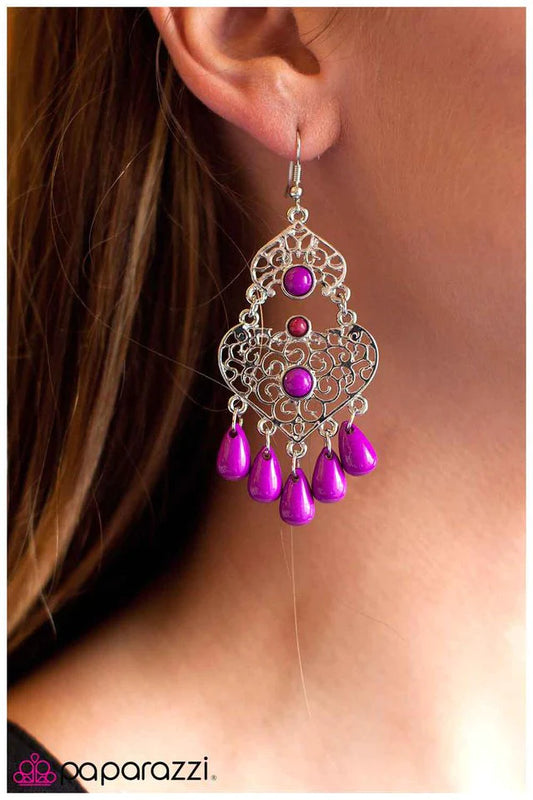 Paparazzi Earring ~ Boho Bollywood - Purple