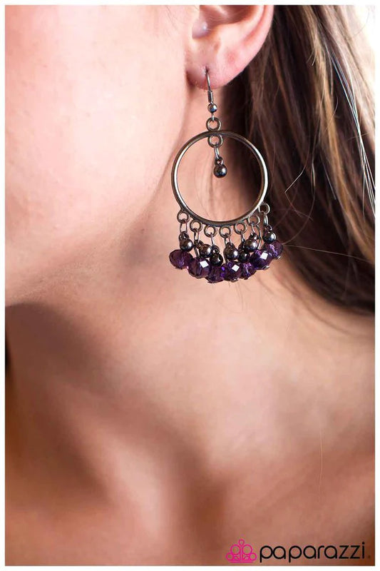 Paparazzi Earring ~ Twilight Zone - Purple