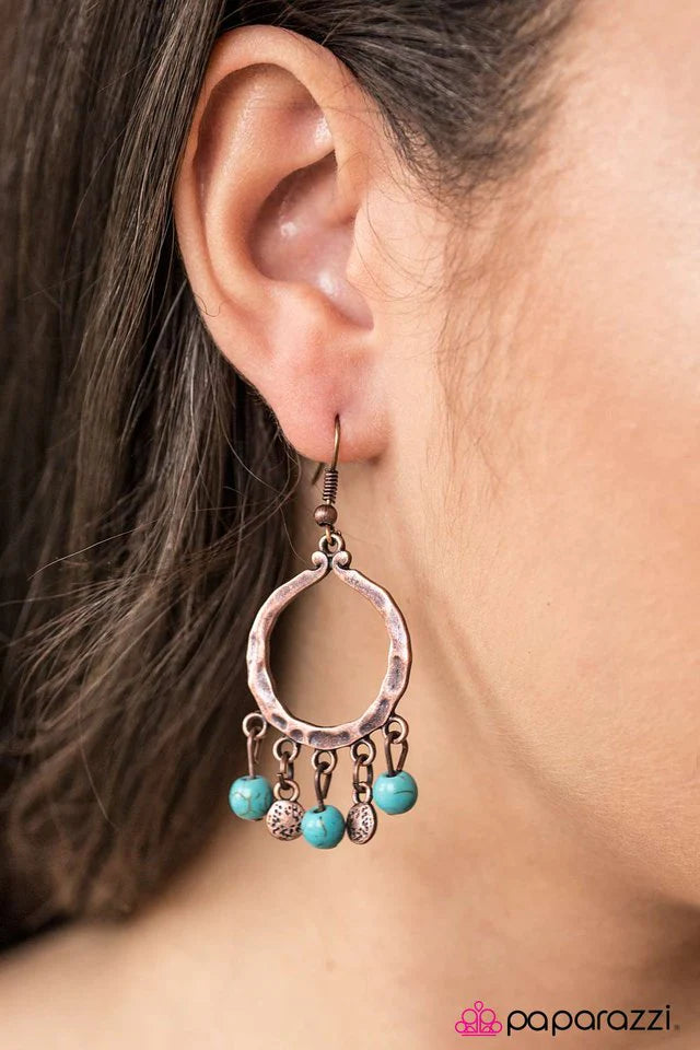 Paparazzi Earring ~ Trail Ahead - Copper