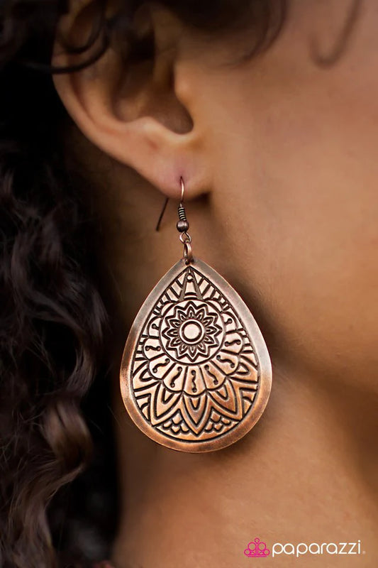 Paparazzi Earring ~ Fashion Fiesta - Copper
