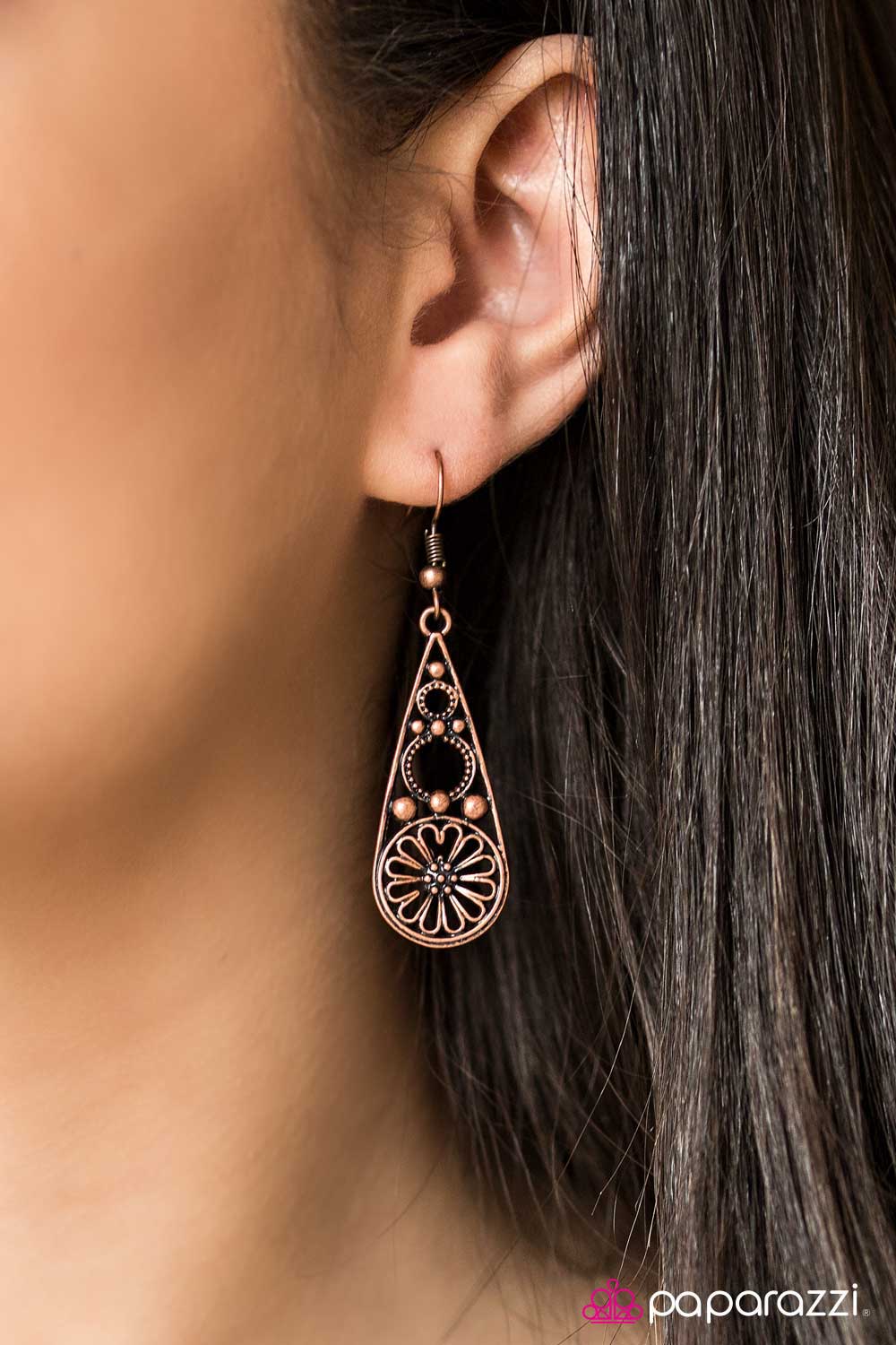 Paparazzi Earring ~ Let It Bloom  - Copper