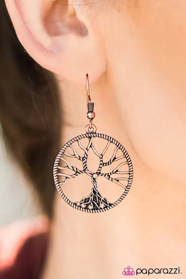 Paparazzi Earring ~ I WILLOW Survive - Copper