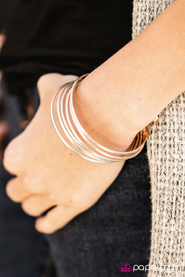 Paparazzi Bracelet ~ River Rapids - Rose Gold