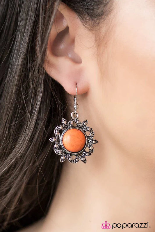 Paparazzi Earring ~ Earth Day - Orange