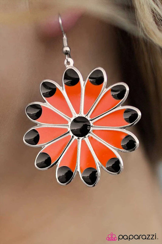 Paparazzi Earring ~ Blooming Beauty - Orange