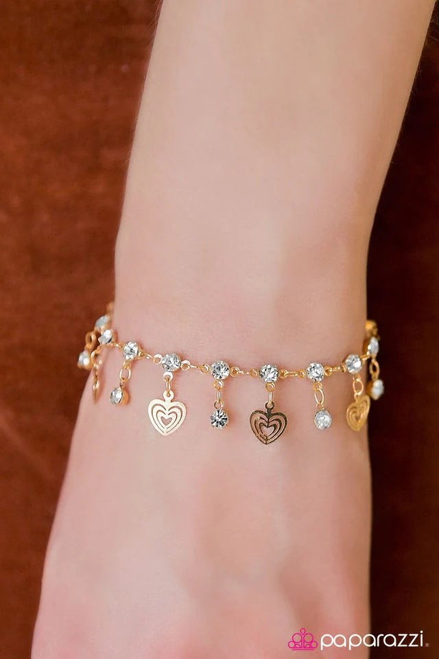 Paparazzi Bracelet ~ Hearts Desire - Gold