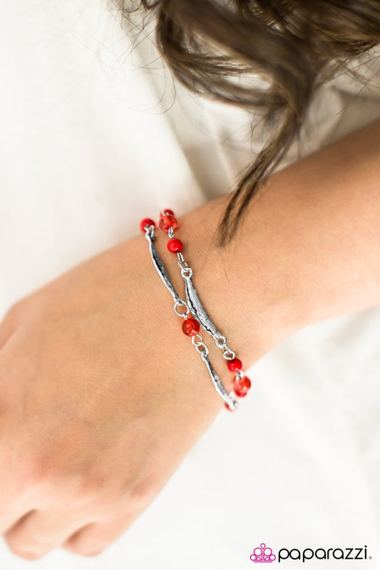 Paparazzi Bracelet ~ Trip To The Tropics - Red