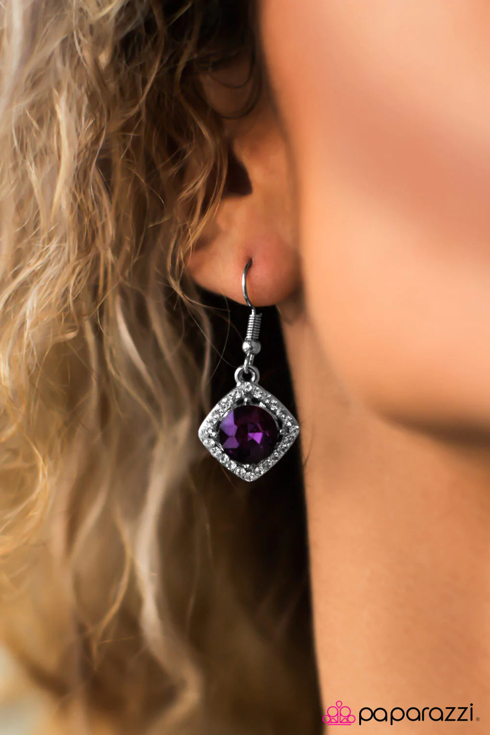 Paparazzi Earring ~ A Toast To The Bride and Groom  - Purple