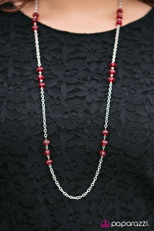 Paparazzi Necklace ~ Glitzy-est Of Them All - Red
