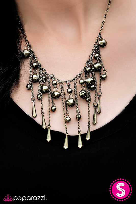 Paparazzi Necklace ~ Midnight Lights - Brass
