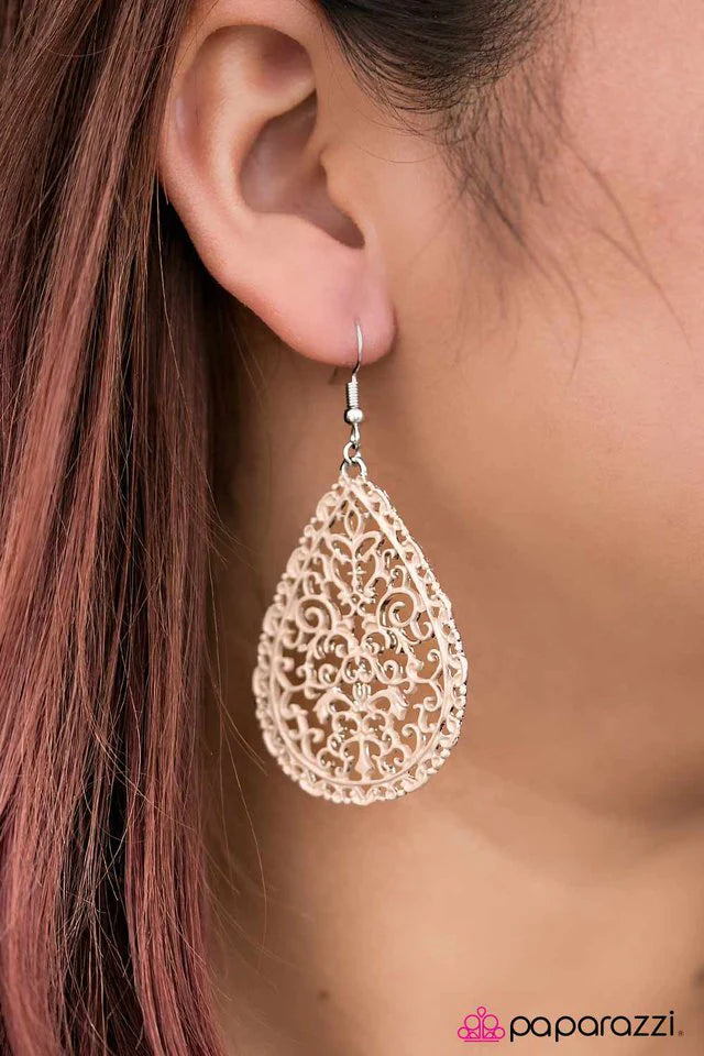 Paparazzi Earring ~ Spring Rain - Brown